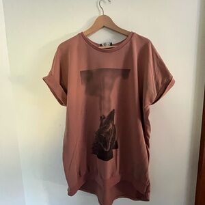 Women's Pink Graphic Tunic Top